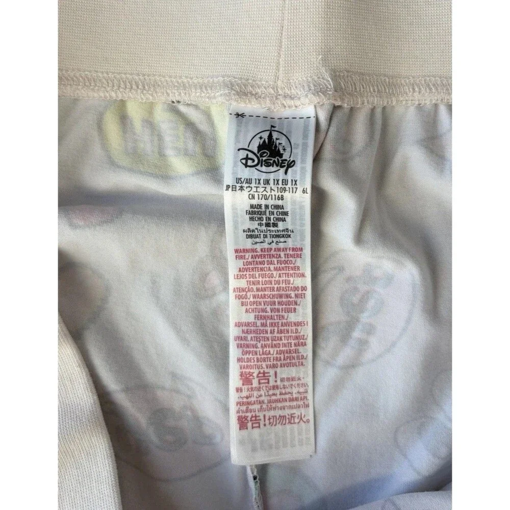 Disney Chip And Dale Women’s Pajama Set Size 1X NWT White Two Piece Organic Cott